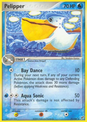 Pelipper Pokémon Deoxys #21 Reverse Holo