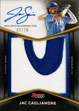 Jac Caglianone 2025 Bowman's Best Prospect Patch Autographs Baseball Black Refractor #PPA-JC