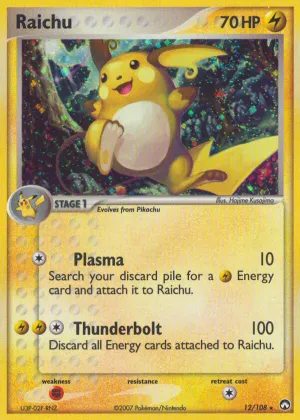 Raichu Pokémon Power Keepers #12 Reverse Holo