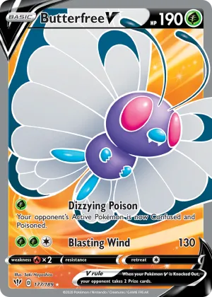 Butterfree V Pokémon Darkness Ablaze #177 Holo