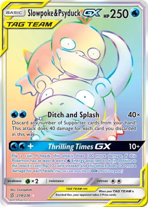 Slowpoke & Psyduck-GX Pokémon Unified Minds #239 Holo