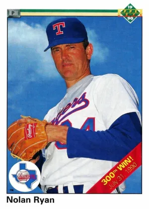 Nolan Ryan 1990 Upper Deck Baseball 300th Win Stripe #734