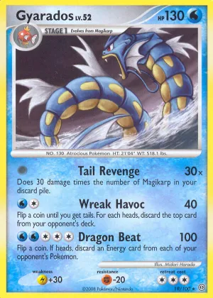 Gyarados Pokémon Stormfront #19 Reverse Holo
