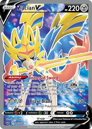 Zacian V Pokémon Sword & Shield #195 Holo