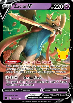 Zacian V Pokémon Celebrations #16 Holo