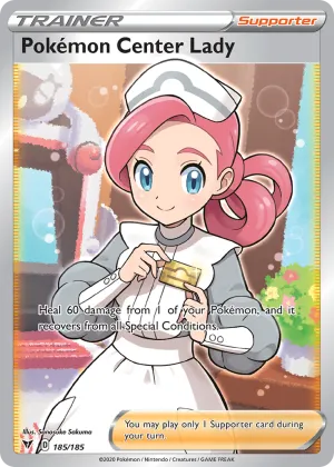 Pokémon Center Lady Pokémon Vivid Voltage #185 Holo