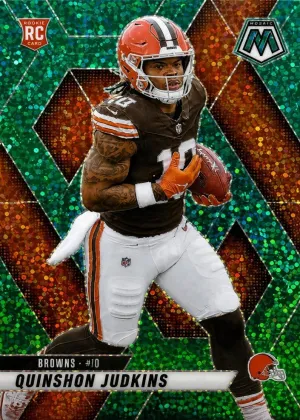 Quinshon Judkins 2025 Panini Mosaic Variation Football Green Sparkle #276