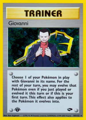 Giovanni Pokémon Gym Challenge #18 1st Edition Holo