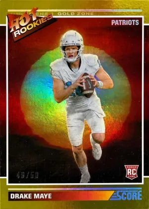 Drake Maye 2024 Panini Score Hot Rookies Football Gold Zone #2