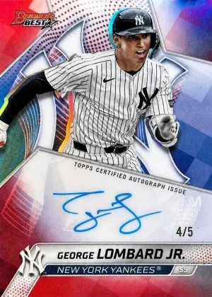 George Lombard Jr 2025 Bowman s Best Of 2025 Autographs Baseball Red Refractor #B25-GL