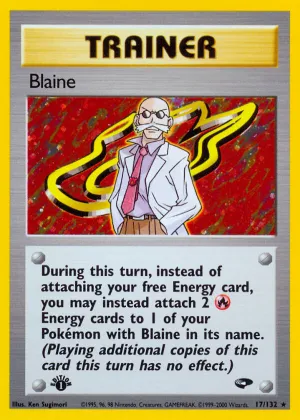 Blaine Pokémon Gym Challenge #17 1st Edition Holo