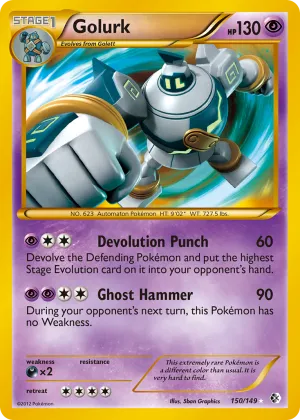 Golurk Pokémon Boundaries Crossed #150 Holo