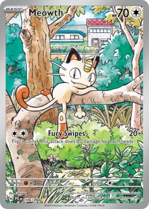 Meowth Pokémon Phantasmal Flames #106 Holo