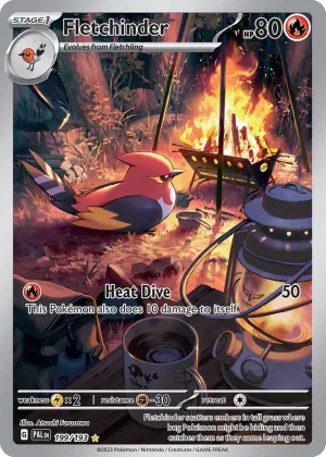 Fletchinder Pokémon Paldea Evolved #199 Holo
