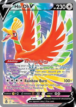 Ho-Oh V Pokémon Silver Tempest #187 Holo