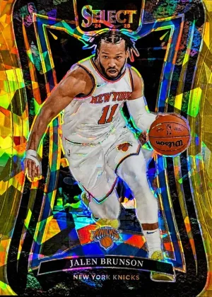 Jalen Brunson 2024 Panini Select Mezzanine Level Basketball Gold Cracked Ice #332