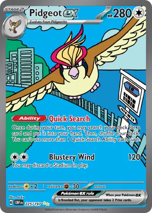 Pidgeot ex Pokémon Obsidian Flames #225 Holo
