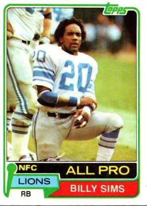 Billy Sims 1981 Topps All Pro Football #100