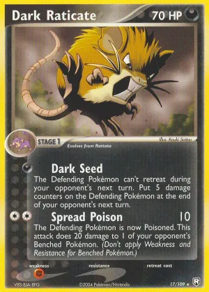 Dark Raticate Pokémon Team Rocket Returns #17 Reverse Holo