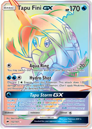 Tapu Fini-GX Pokémon Burning Shadows #152 Holo