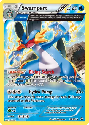 Swampert Pokémon Primal Clash #36 Holo