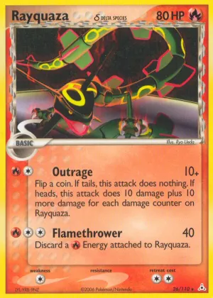 Rayquaza δ Pokémon Holon Phantoms #26 Reverse Holo