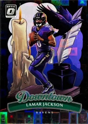 Lamar Jackson 2025 Donruss Optic Downtown Football Black Pandora #1