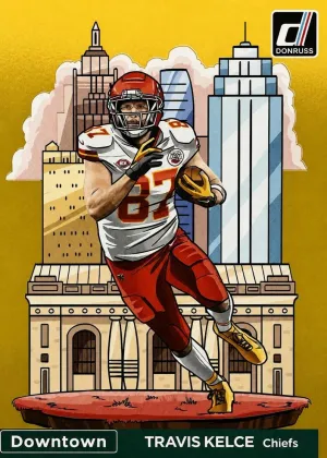 Travis Kelce 2024 Panini Donruss Downtown! Football Gold #7