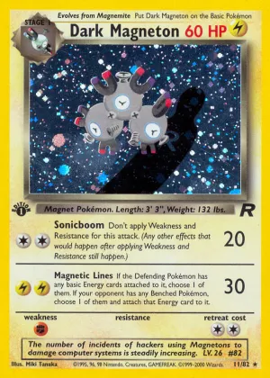 Dark Magneton Pokémon Team Rocket #11 1st Edition Holo
