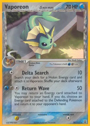 Vaporeon δ Pokémon Delta Species #18 Holo