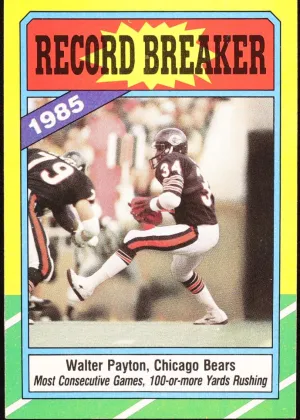 Walter Payton 1986 Topps Record Breaker Football #7