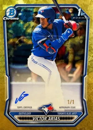 Victor Arias 2026 Bowman Chrome Prospects Autographs Baseball SuperFractor #CPA-VA