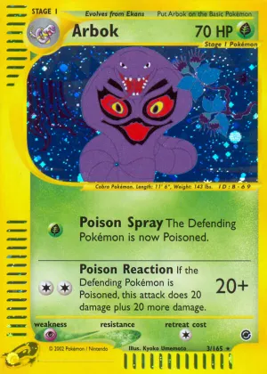 Arbok Pokémon Expedition Base Set #3 Holo
