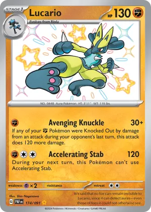 Lucario Pokémon Paldean Fates #174 Holo