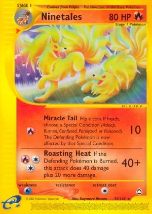 Ninetales Pokémon Aquapolis #25 Reverse Holo
