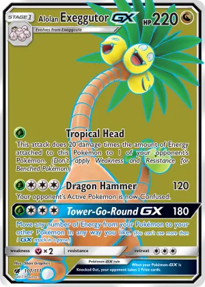 Alolan Exeggutor-GX Pokémon Crimson Invasion #107 Holo