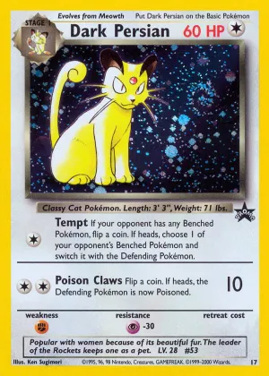 Dark Persian Pokémon Wizards Black Star Promos #17 Holo