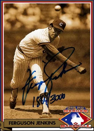 Ferguson Jenkins 1991 Upper Deck Heroes of Baseball Auto Baseball #H3