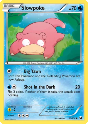 Slowpoke Pokémon Dark Explorers #23 Reverse Holo