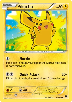 Pikachu Pokémon XY #42 Reverse Holo