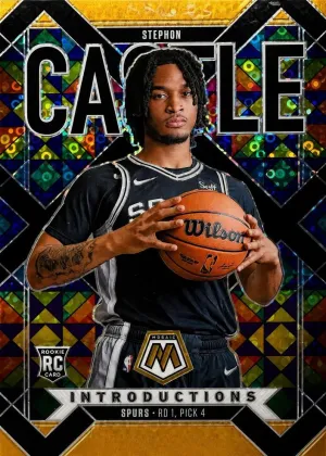 Stephon Castle 2024 Panini Mosaic Introductions Basketball Fast Break Gold Black #20
