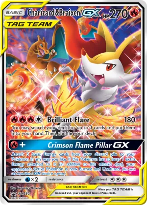 Charizard & Braixen-GX Pokémon SM Black Star Promos #SM230 Holo