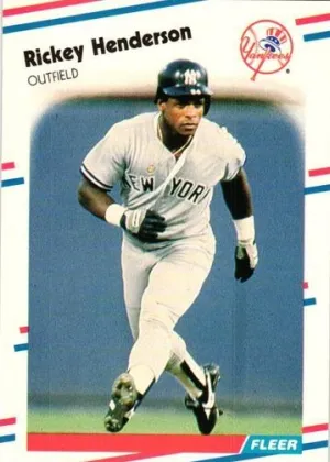 Rickey Henderson 1988 Fleer Baseball Glossy #209