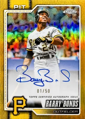 Barry Bonds 2026 Topps Chrome Legend Autographs Baseball Gold Refractor #CLA-BB