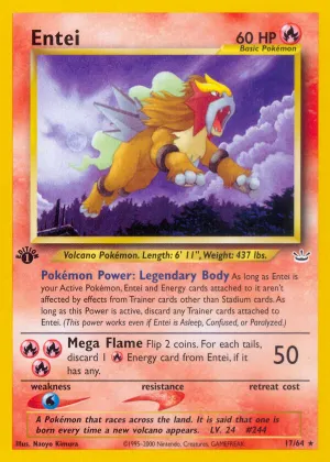 Entei Pokémon Neo Revelation #17 1st Edition