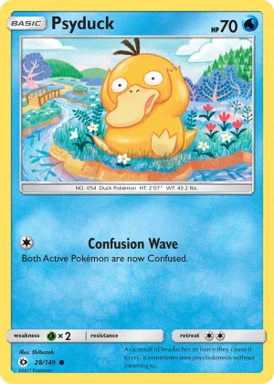 Psyduck Pokémon Sun & Moon #28 Reverse Holo