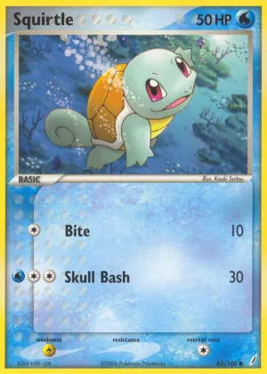 Squirtle Pokémon Crystal Guardians #63 Reverse Holo