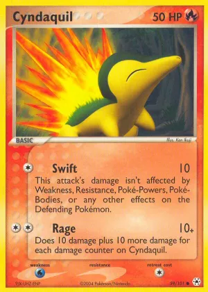 Cyndaquil Pokémon Hidden Legends #59 Reverse Holo