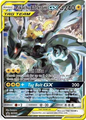 Pikachu & Zekrom-GX Pokémon SM Black Star Promos #SM168 Holo