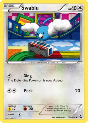 Swablu Pokémon Dragons Exalted #104 Reverse Holo